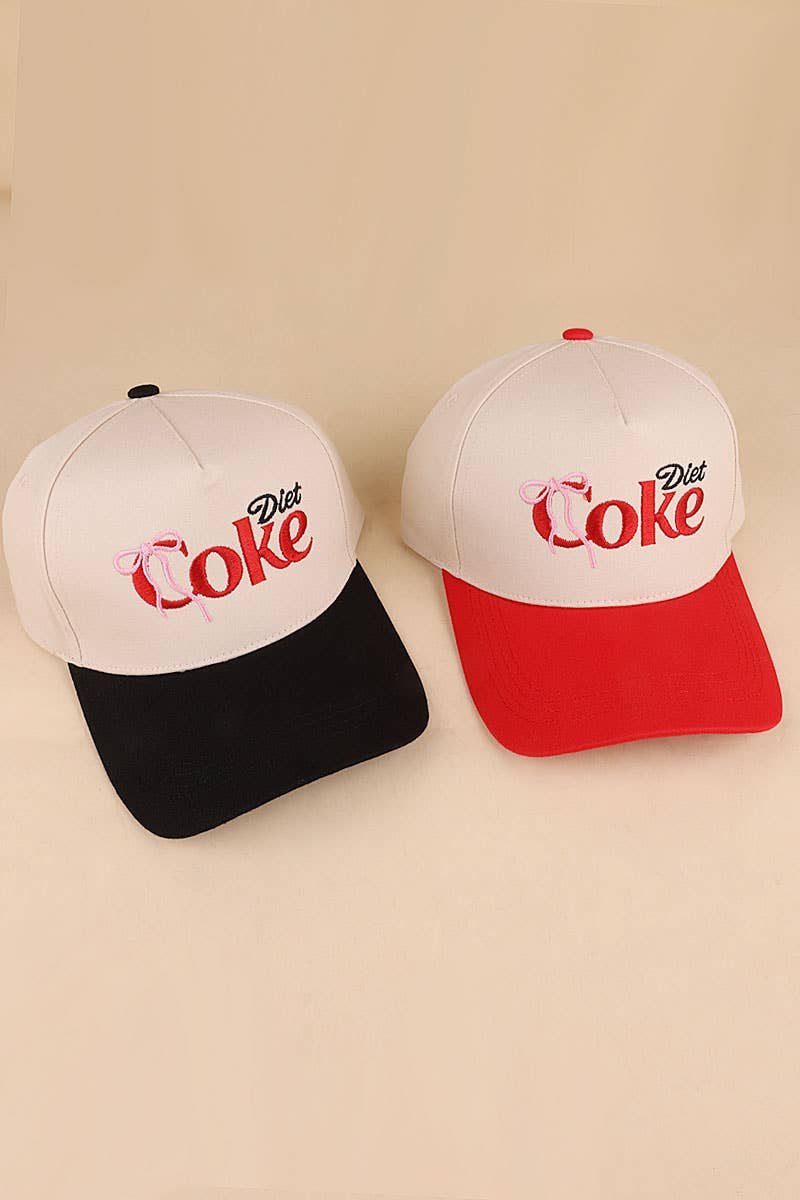 0512 Coquette Bow Diet Coke Two Tone Cotton Hat SI-29570