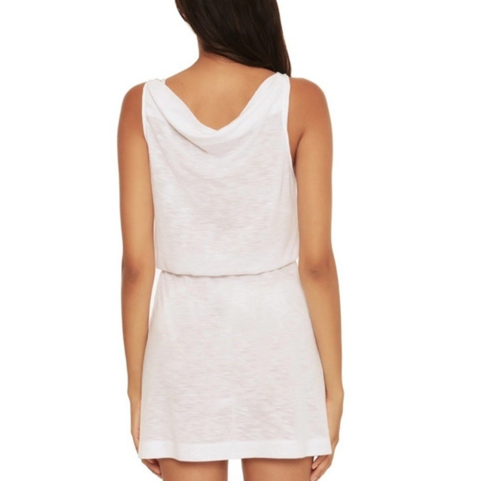 Becca by Rebecca Virtue White Reversible Swim Cover Mini Dress Sz L NWT