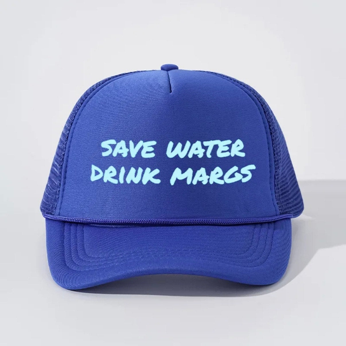 Save Water Drink Margs Treasure Blue Trucker Hat Mesh Snapback Cap NWT