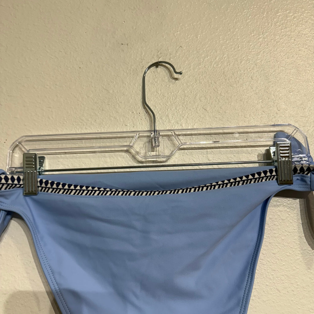 Lemlem Sky Blue Lena Diamond Jacquard String Bikini Bottoms Sz XL NWT