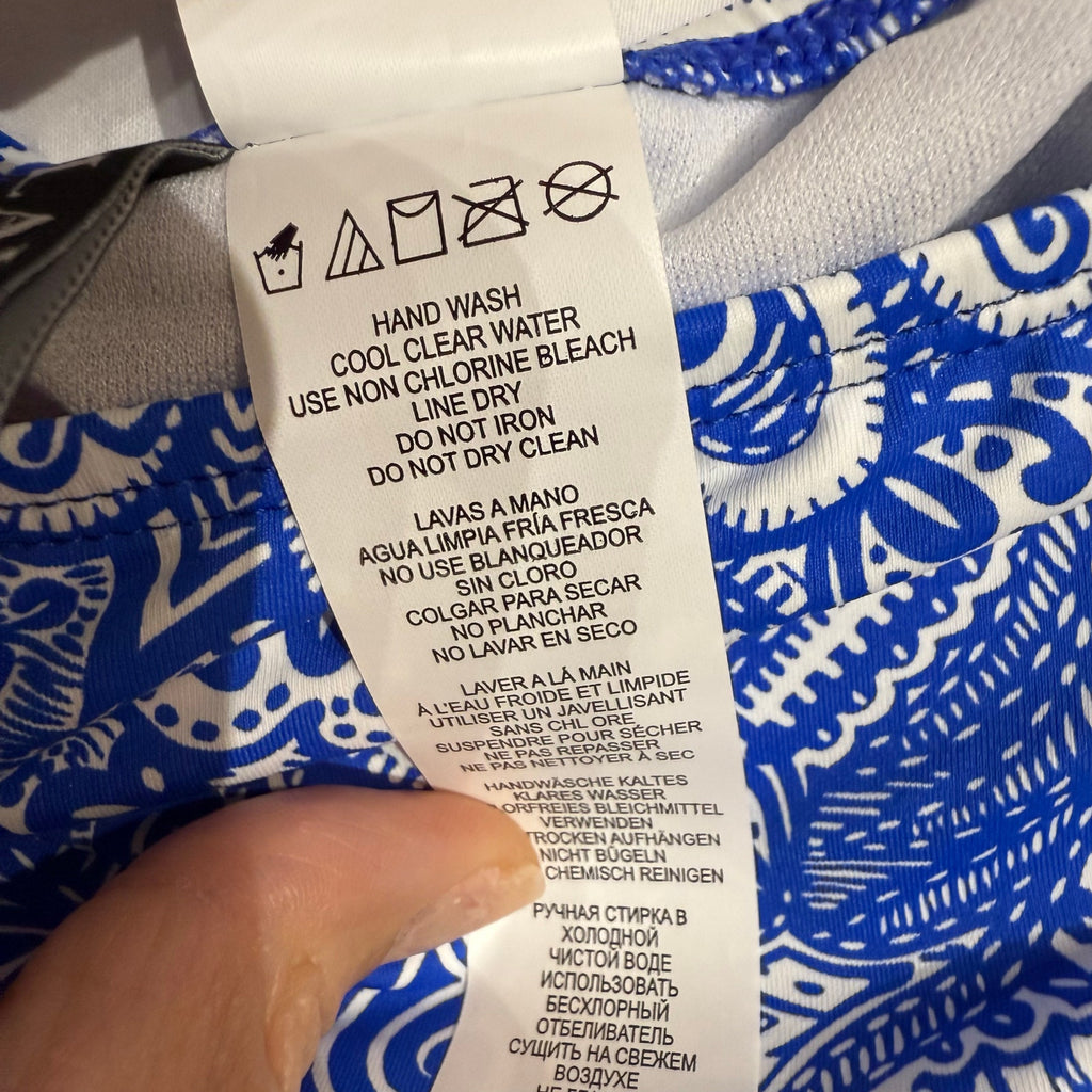 Ralph Lauren Blue Paisley Artisanal Woodblock Bikini Bottoms Sz 12 NWT