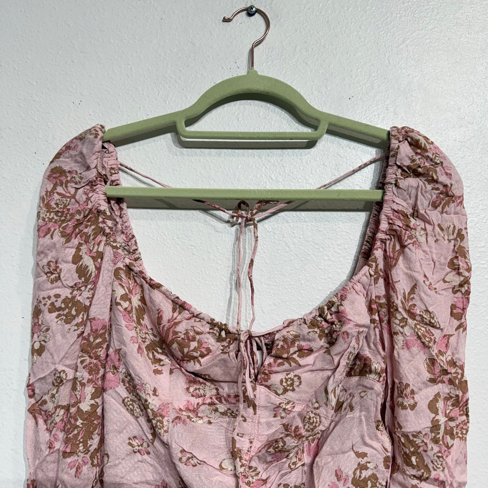 Free People Pink Combo Cropped Hilary Top Sz XS NWT