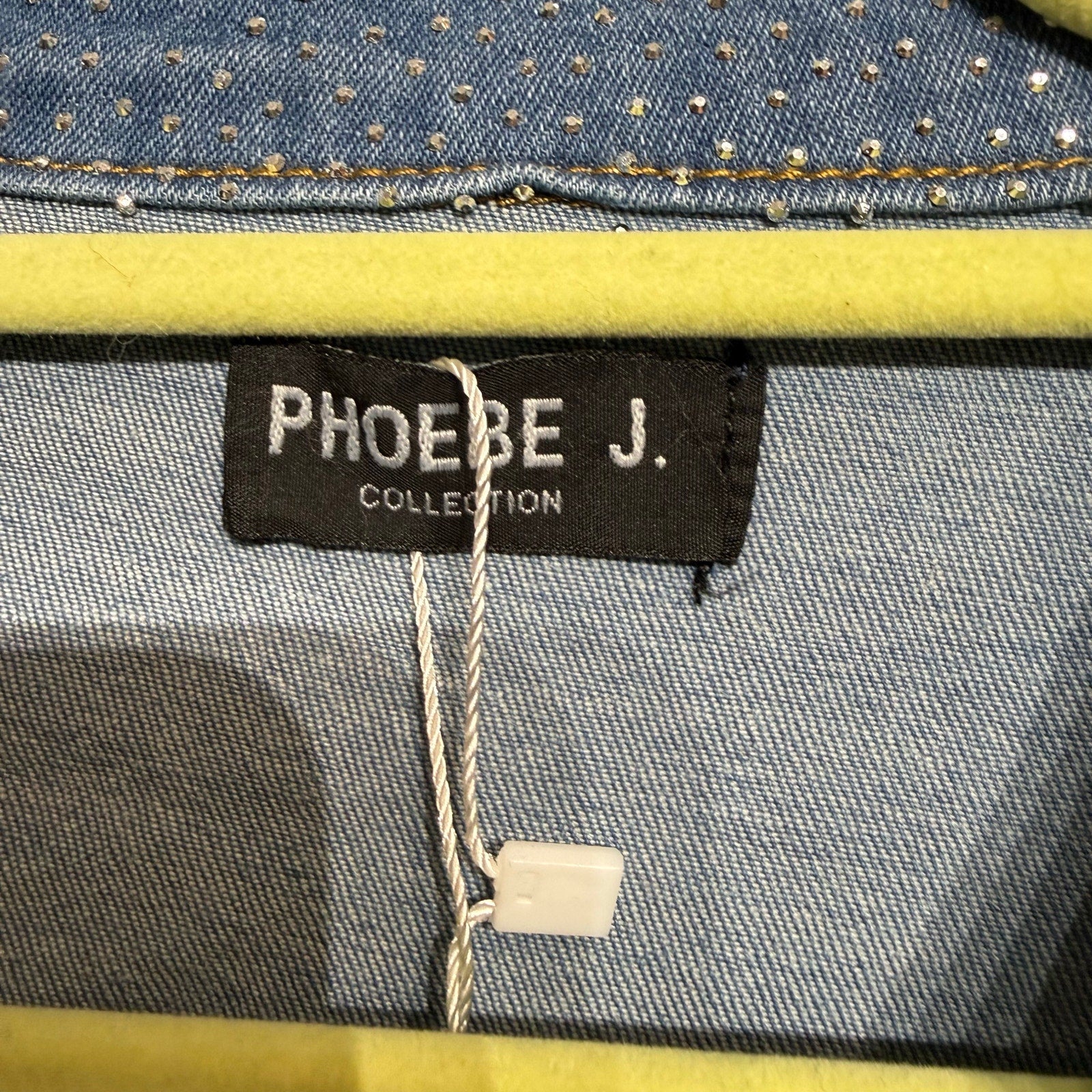 Phoebe J. Collection Light Blue Rhinestone Studded Jean Jacket Sz 3X NWT