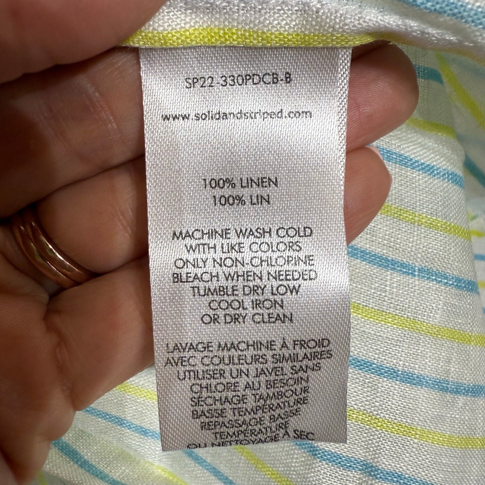 Solid & Striped Green Painted Floral The Parker Linen Mini Dress Sz L NWT