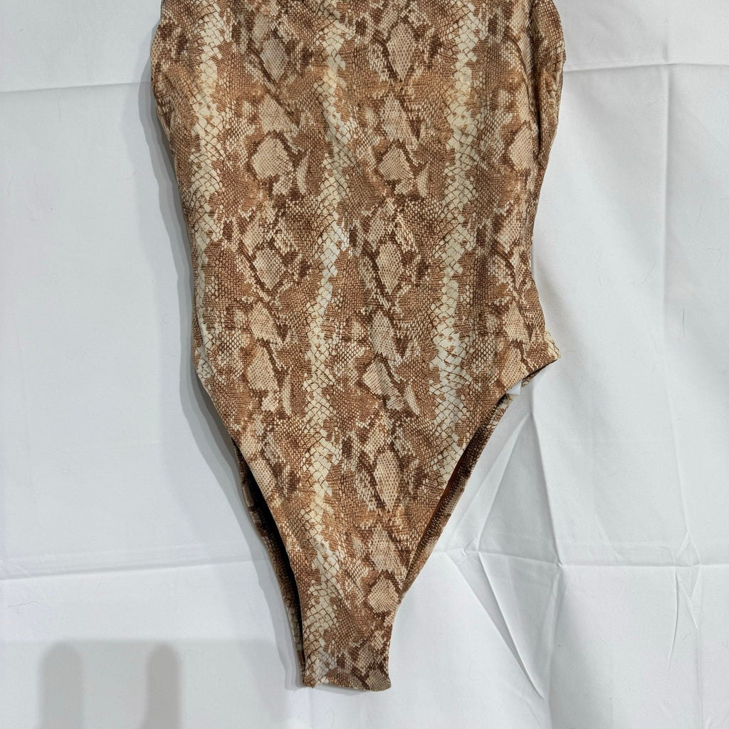 Vitamin A Swim Sand Snake Print Jenna High Leg One Piece  Sz XS NWT