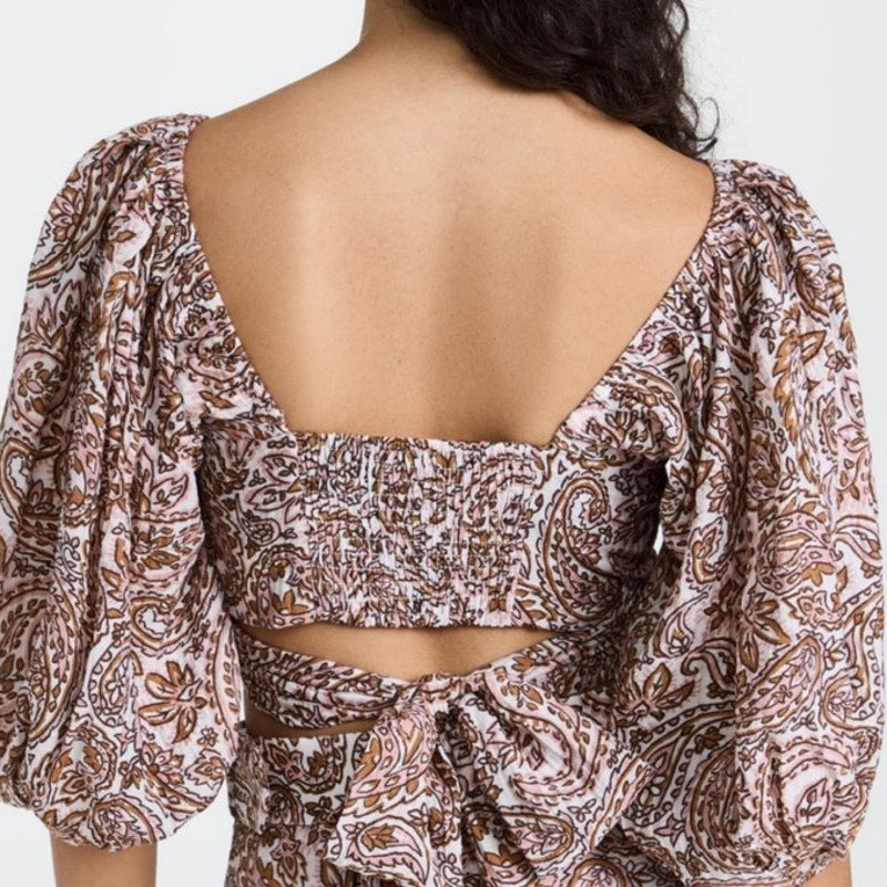Minkpink Jedda Crop Blouse in Paisley Sz XL NWT