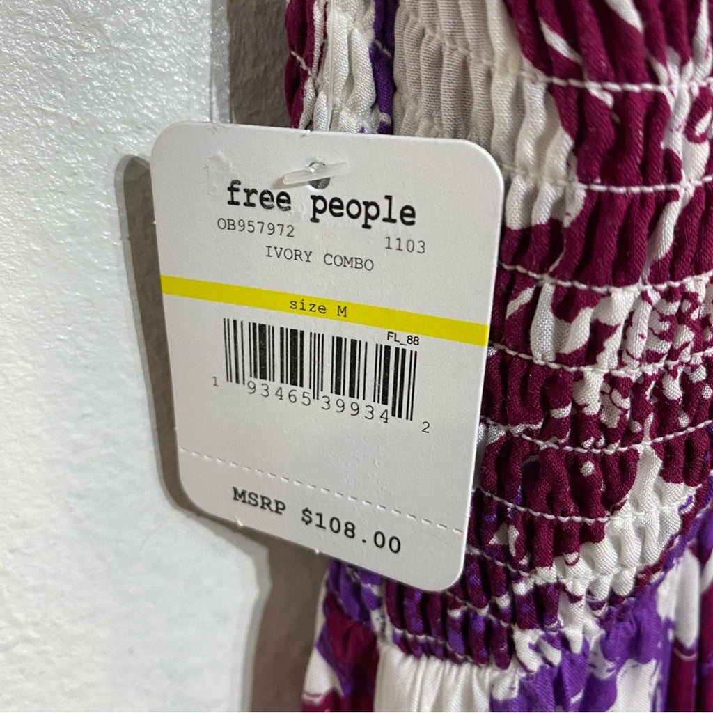 Free People Ivory Combo Heat Wave Maxi Dress Sz M NWT