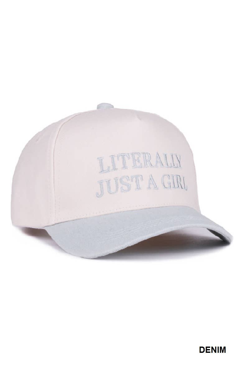 1014 Literally Just A Girl Two Tone Canvas Cotton Cap SI-28116