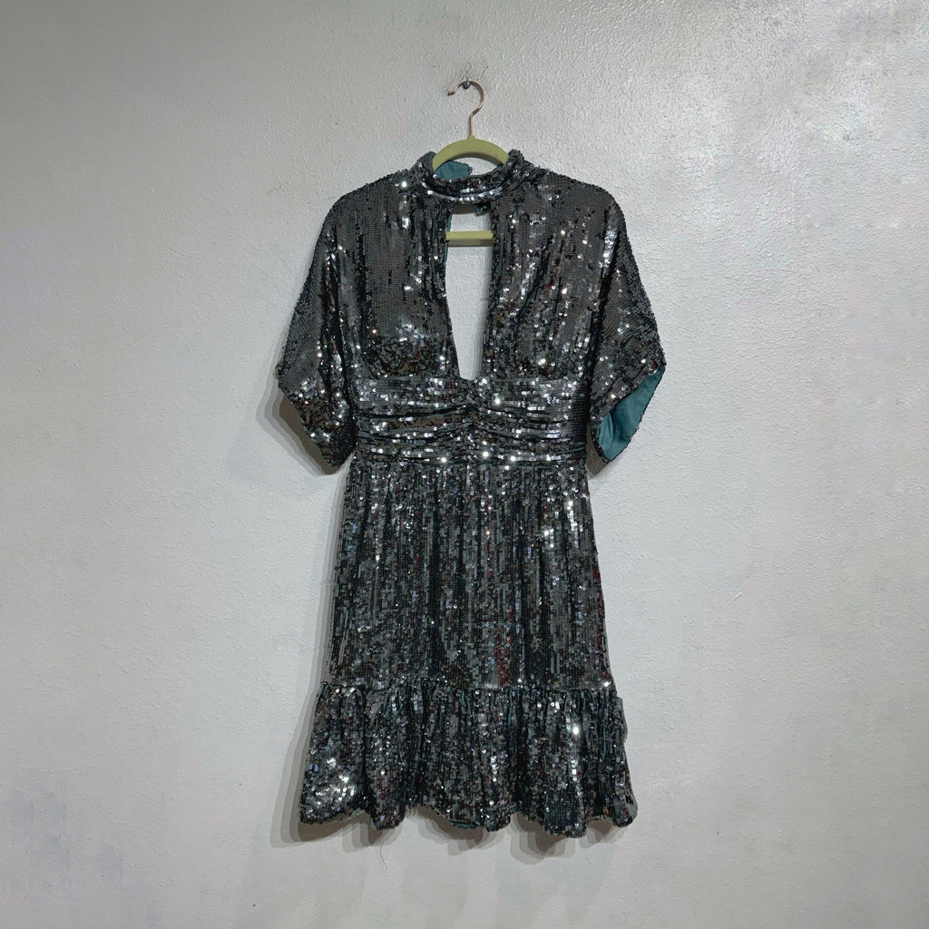Jovani Green Sequin Mini Cut Out Dress Sz 10 NWT