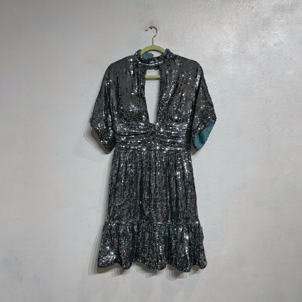 Jovani Green Sequin Mini Cut Out Dress Sz 10 NWT