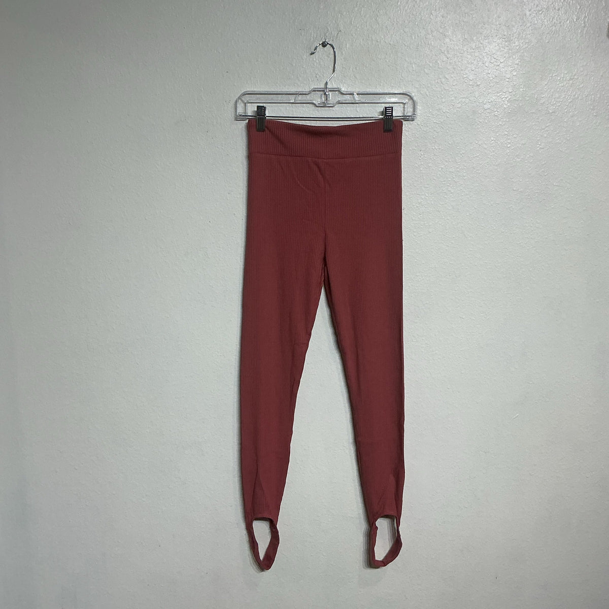 Lett Terra Cotta Ribbed Stirrup Leggings Sz S NWT