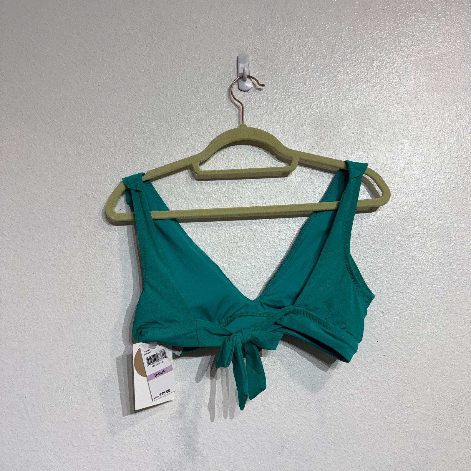 Becca By Rebecca Virtue Green Socialite Ariella Ruffle Bikini Top Sz D Cup NWT