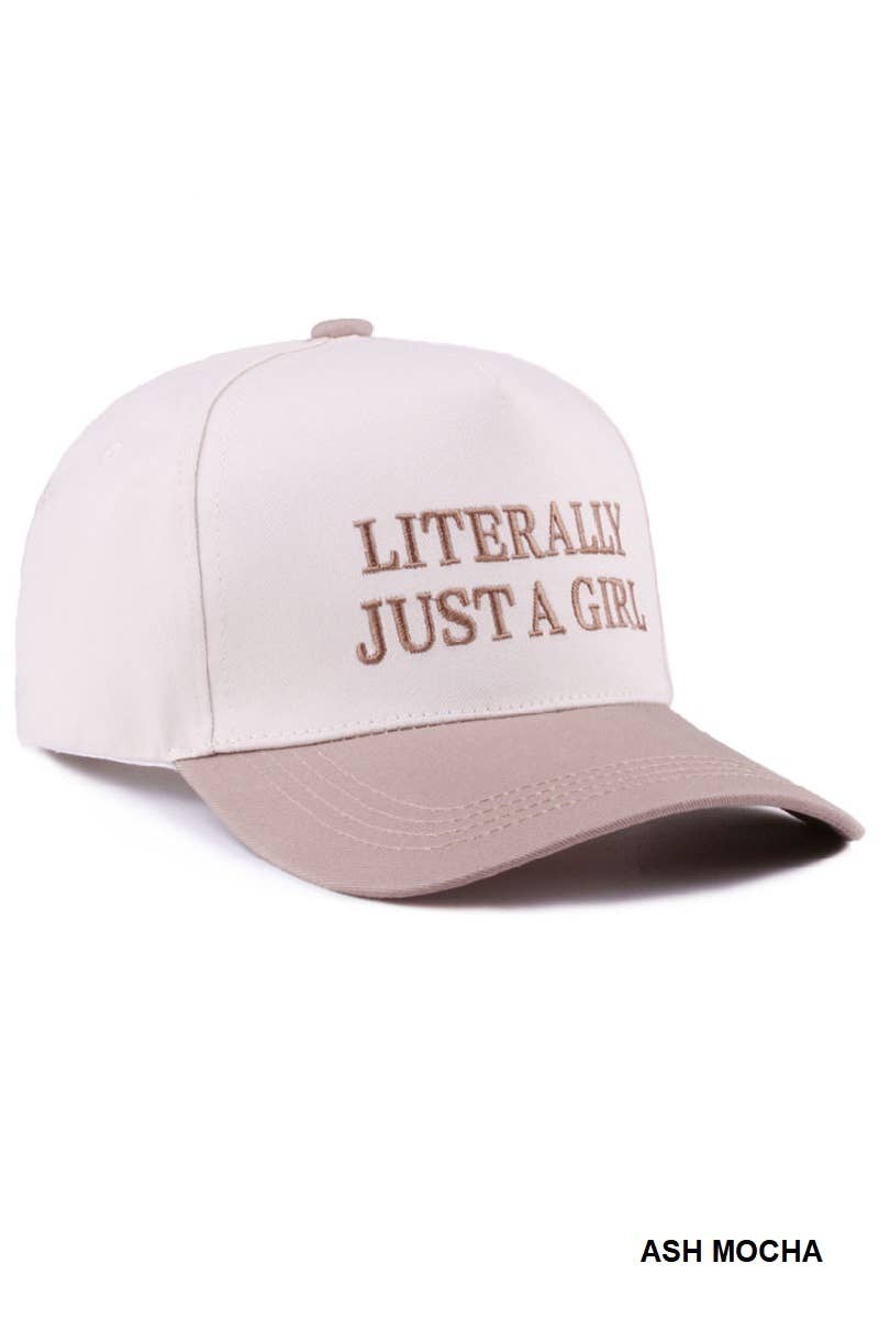 1014 Literally Just A Girl Two Tone Canvas Cotton Cap SI-28116