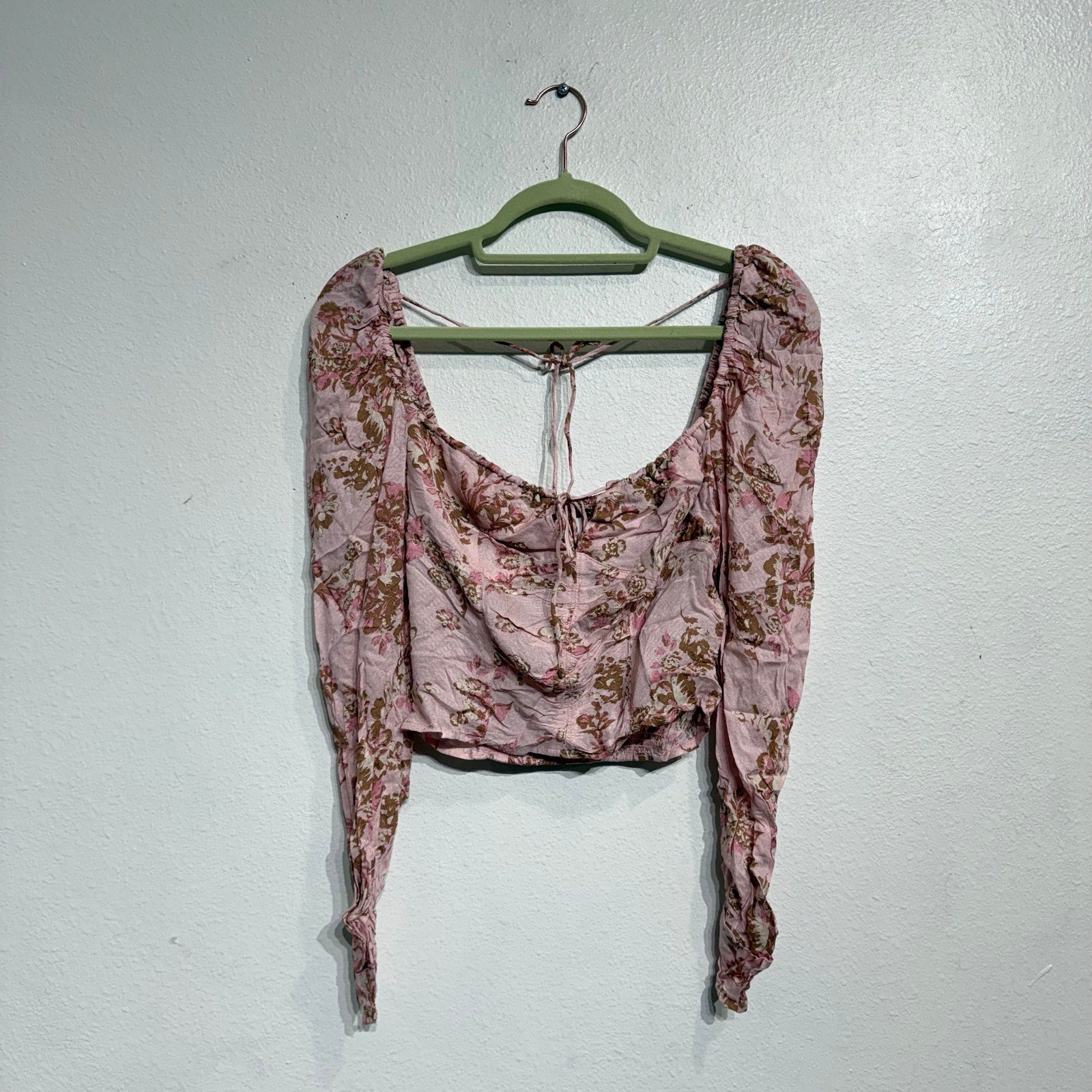 Free People Pink Combo Cropped Hilary Top Sz XS NWT