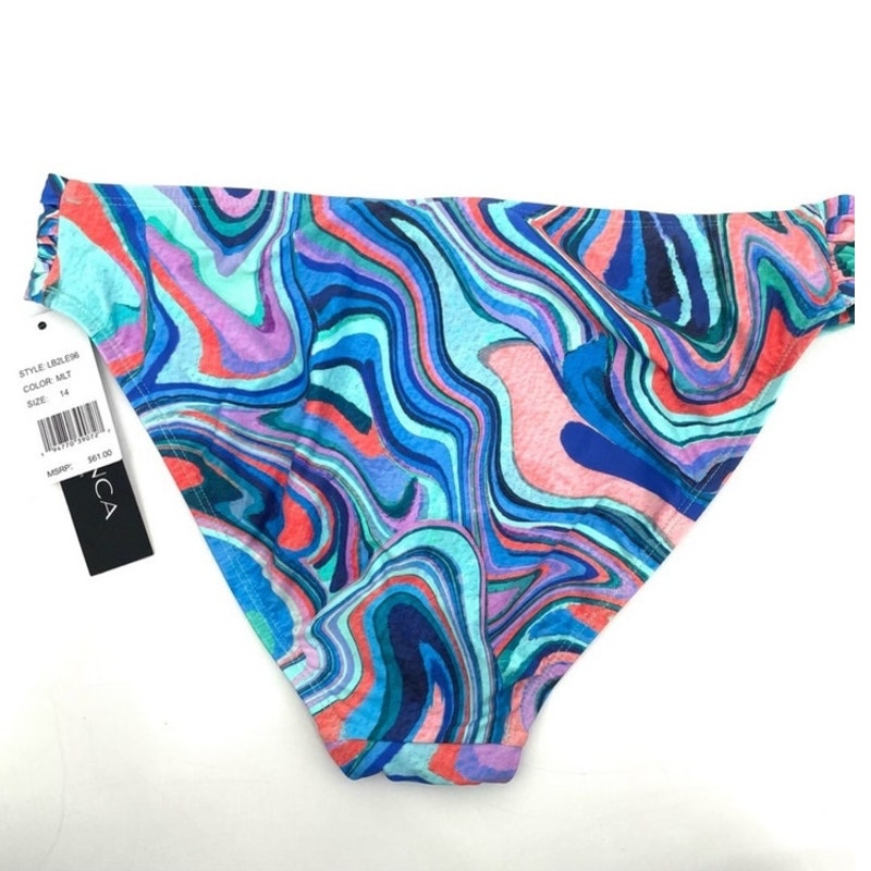 La Blanca Crystal Cove Side Shirred Hipster Bikini Bottoms Sz 14 NWT