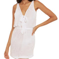 Becca by Rebecca Virtue White Reversible Swim Cover Mini Dress Sz L NWT