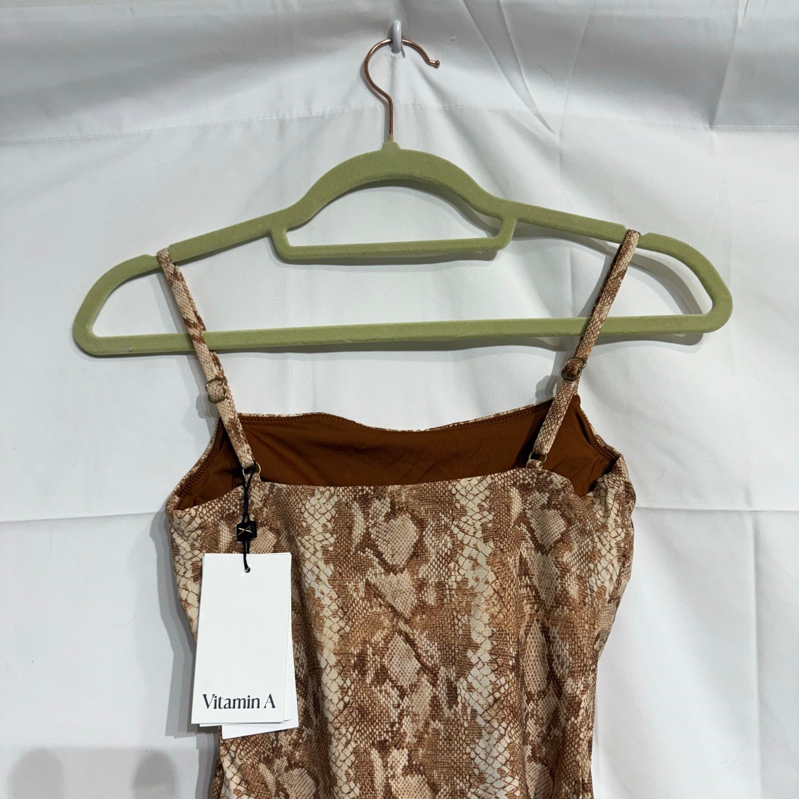 Vitamin A Swim Sand Snake Print Jenna High Leg One Piece  Sz XS NWT