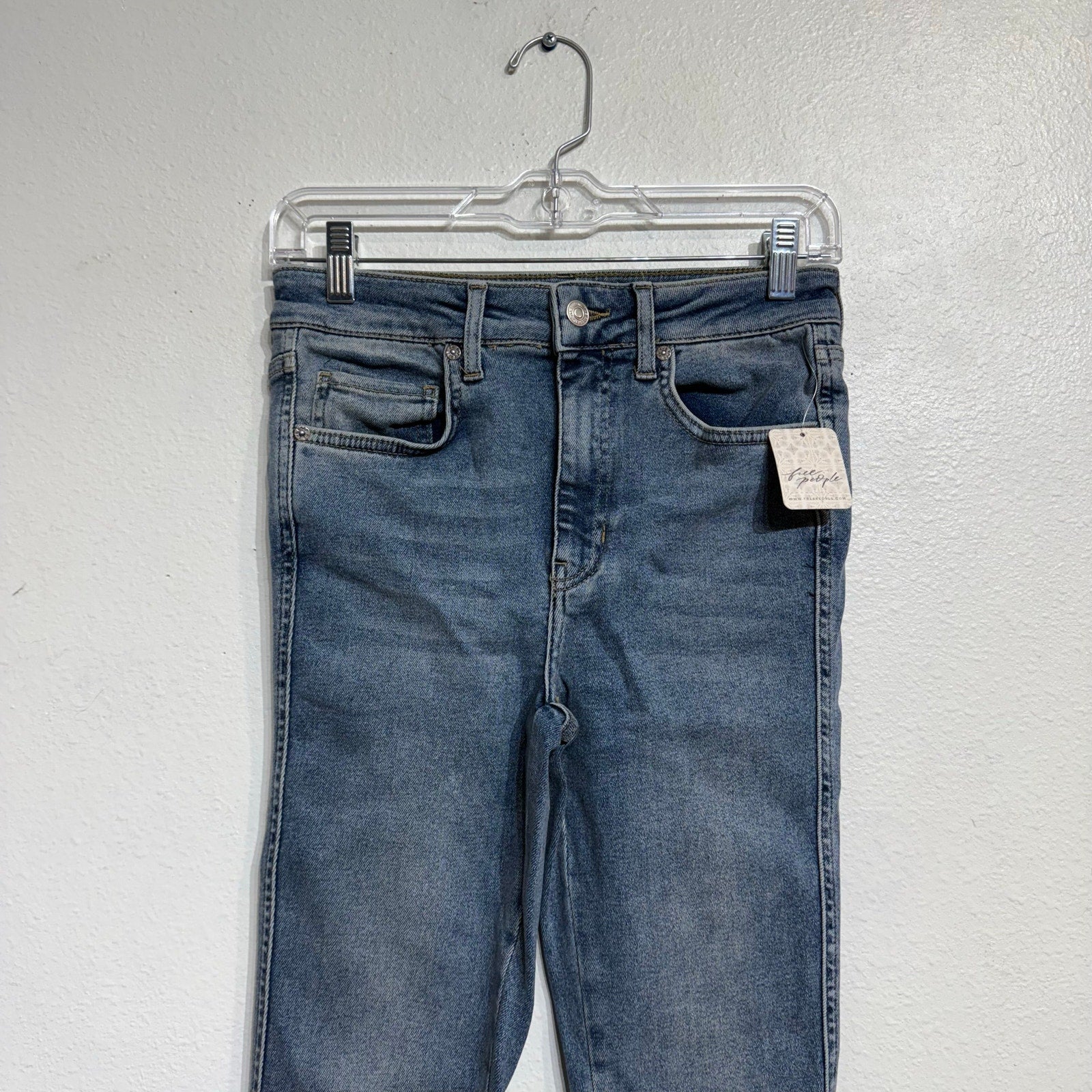Free People Sierra Blue Raw High Rise Jeggings Sz 27 NWT