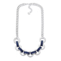 Copied - Alfani Silver Tone Denim Wrapped Ring Wrangler Necklace NWT