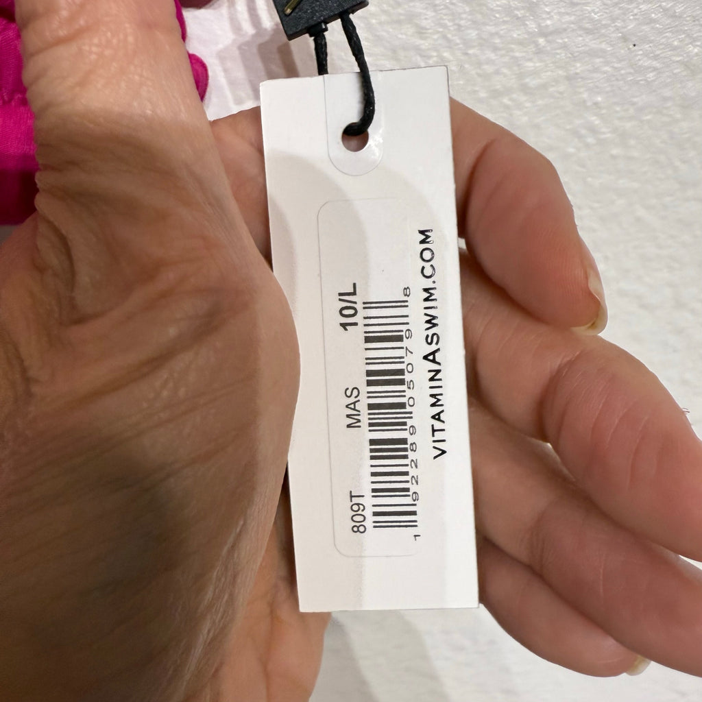Vitamin A Hot Pink Sienna Tank Bikini Top  Sz 10/L NWT