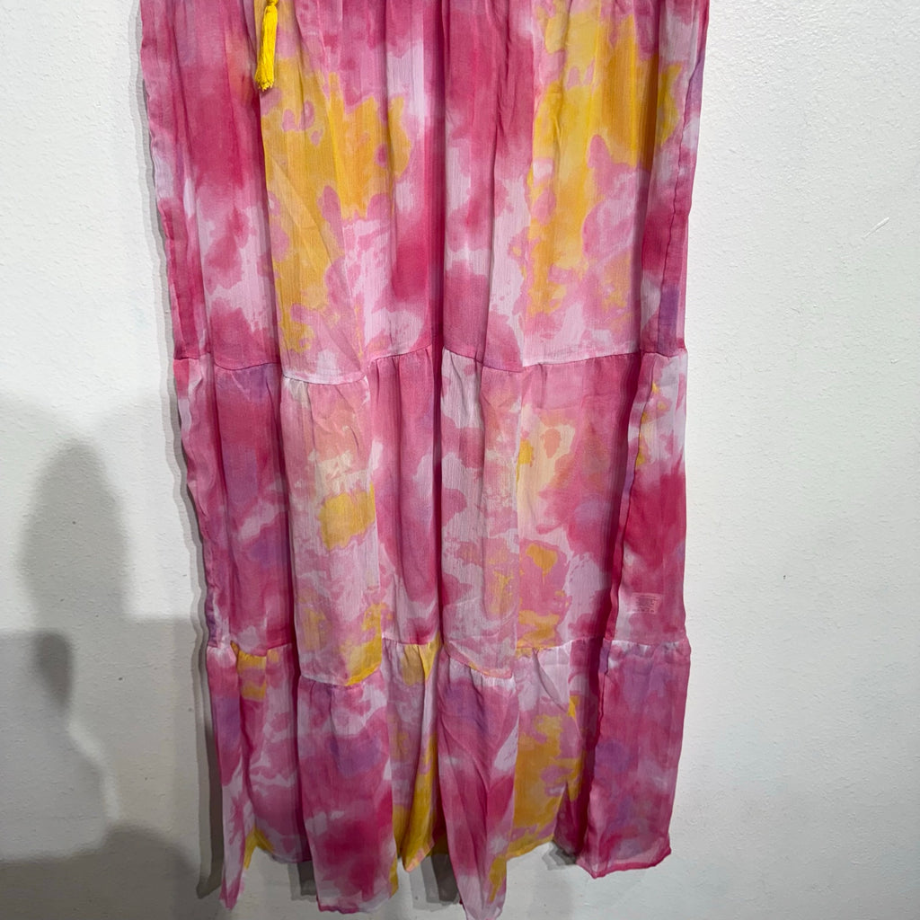 America & Beyond Pink Totally Tie Dyed Maxi Cover Up Sz M NWT