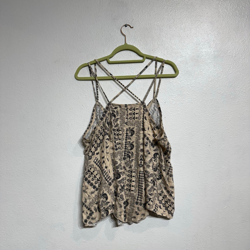 Free People White Tea Combo Hey Girl Tank Top Sz M NWT