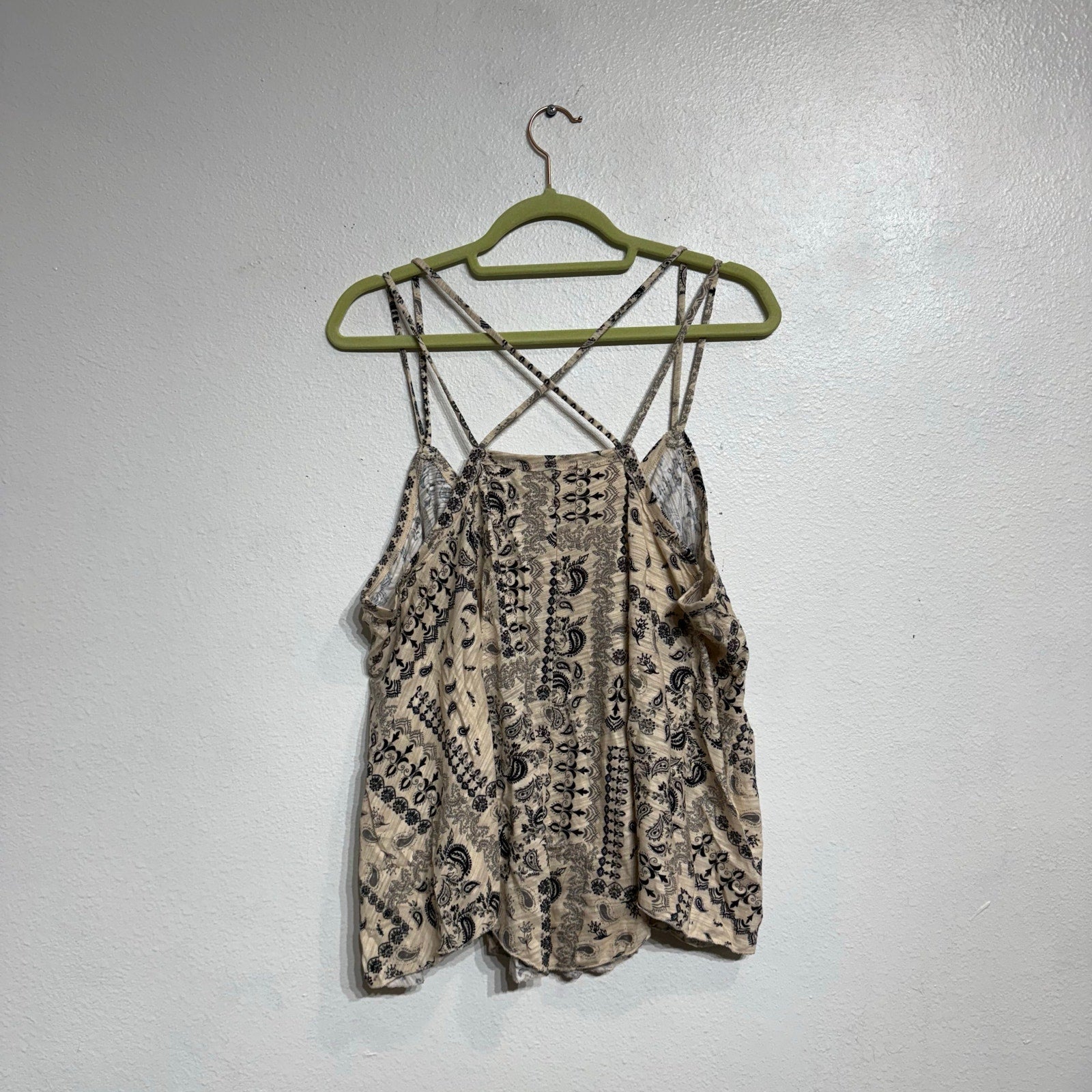 Free People White Tea Combo Hey Girl Tank Top Sz M NWT