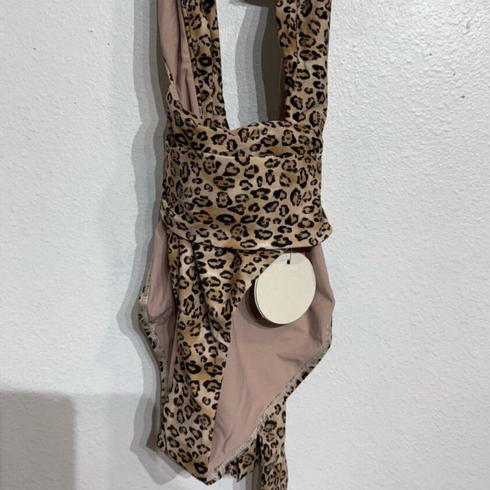 PQ Swim Tan Leopard Alex One Piece Sz L NWT