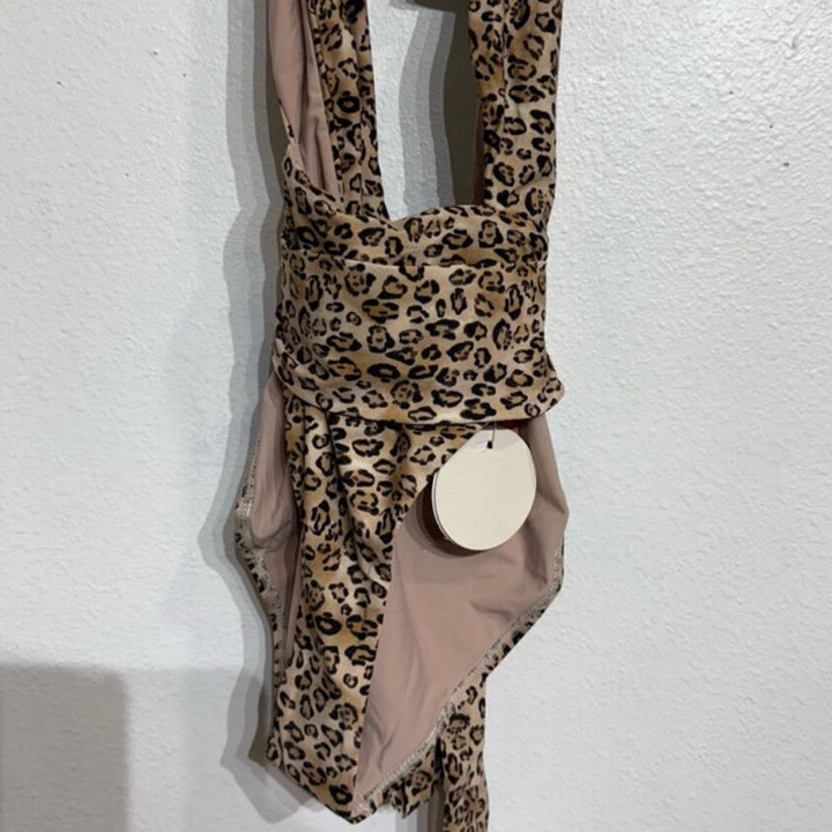 PQ Swim Tan Leopard Alex One Piece Sz L NWT