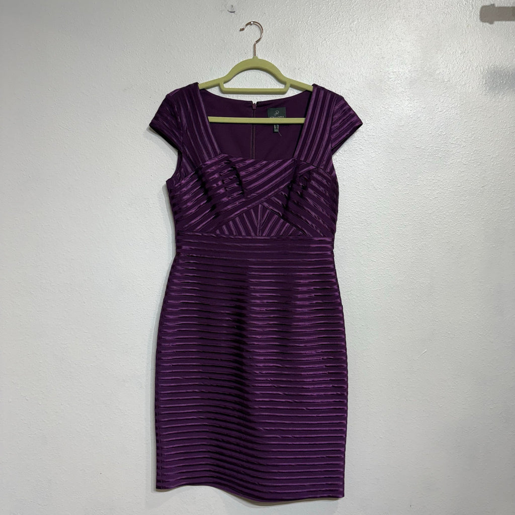Adrianna Papell Purple Tiered Bandage Mini Bodycon Dress Sz 4 NWT
