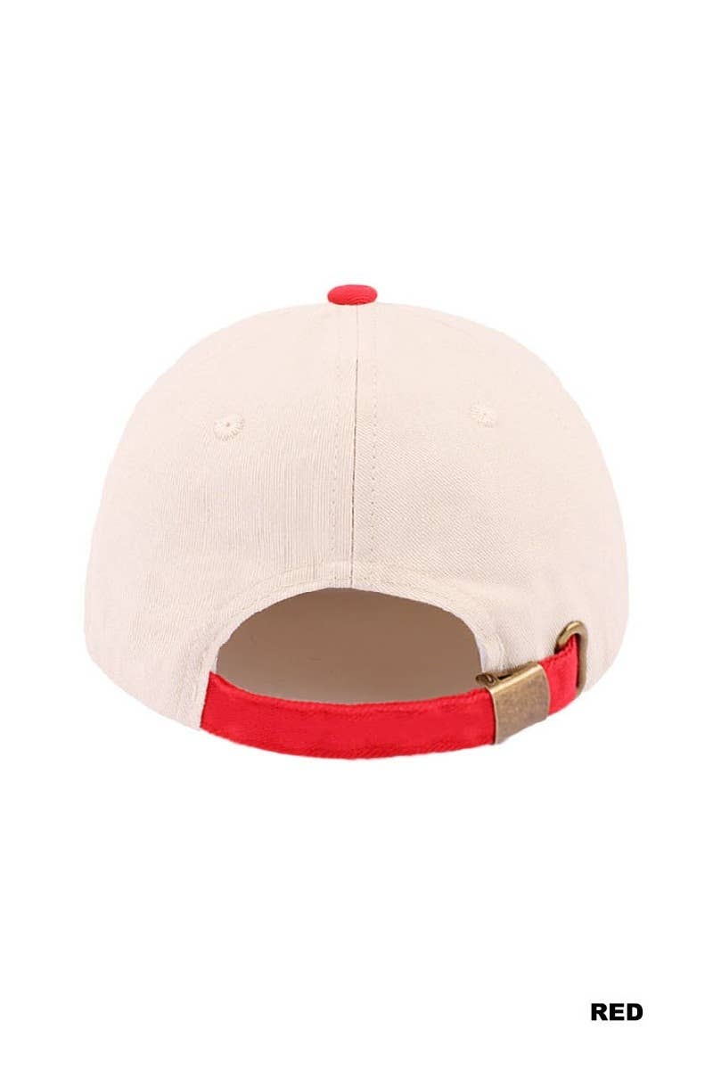 `0403 Star Floral American Flag Two Tone Cotton Hat SI-29571
