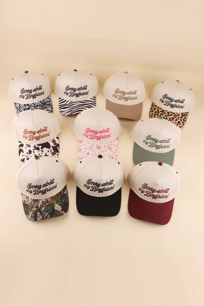 0519 Sorry About My Boyfriend Two Tone Snapback Hat SI-29864