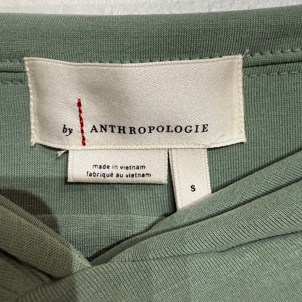 Anthropologie Moss Green Junie Knit Twist Ruched Midi Skirt Sz S NWT
