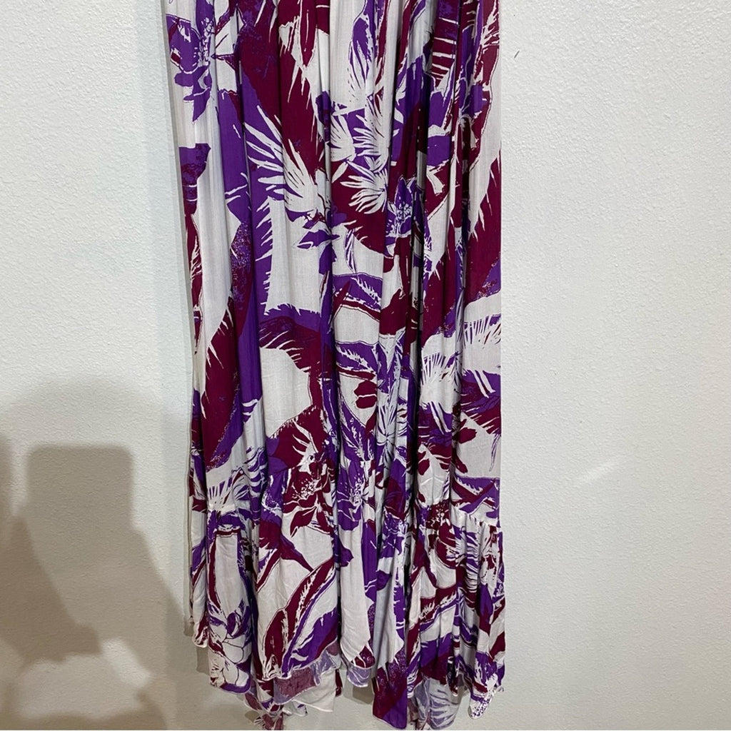 Free People Ivory Combo Heat Wave Maxi Dress Sz M NWT