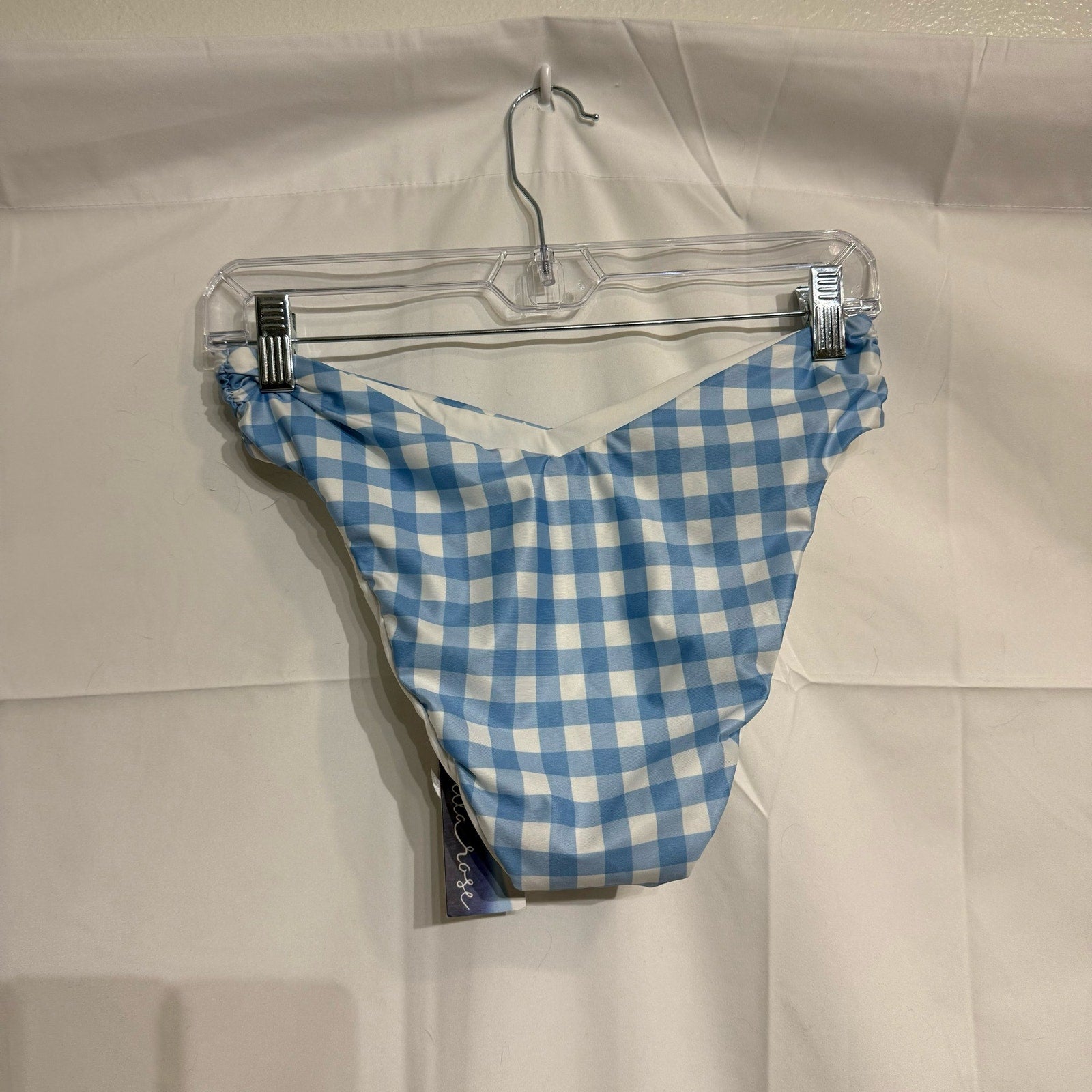 Isabella Rose Chambray Chateau Checkered Swim Bottoms Sz L NWT