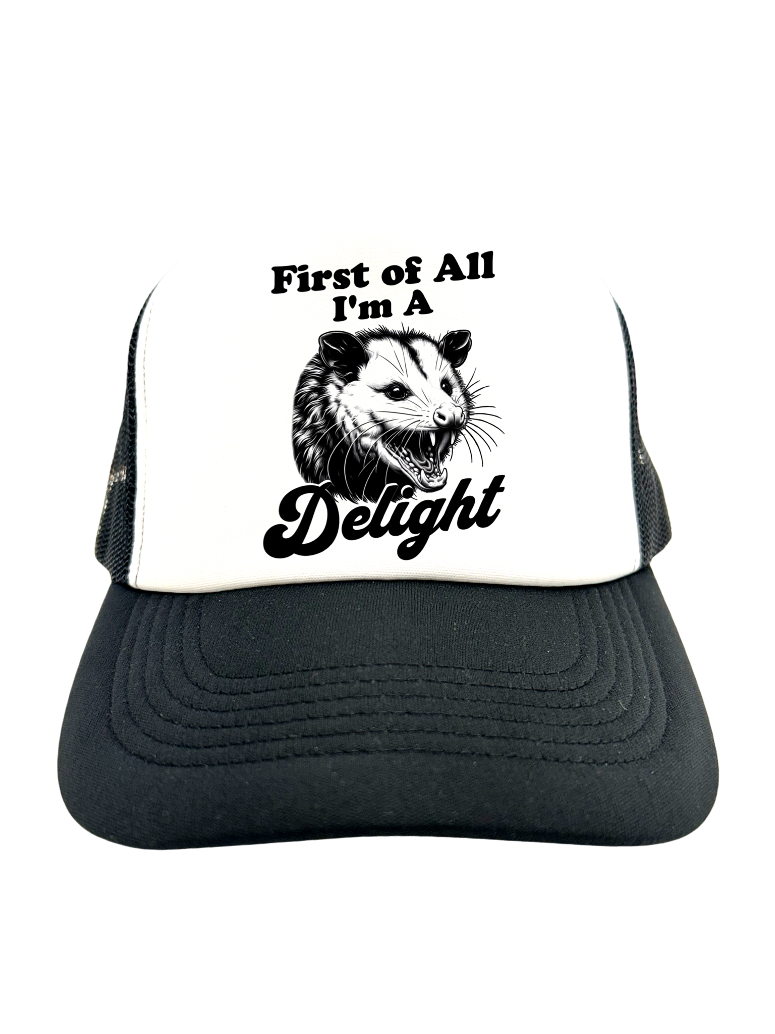 FIRST OF ALL I'M A DELIGHT | VINTAGE STYLE FOAM TRUCKER HAT