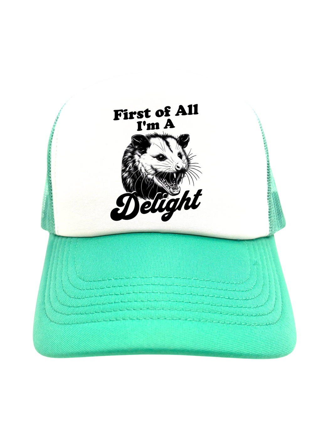 FIRST OF ALL I'M A DELIGHT | VINTAGE STYLE FOAM TRUCKER HAT