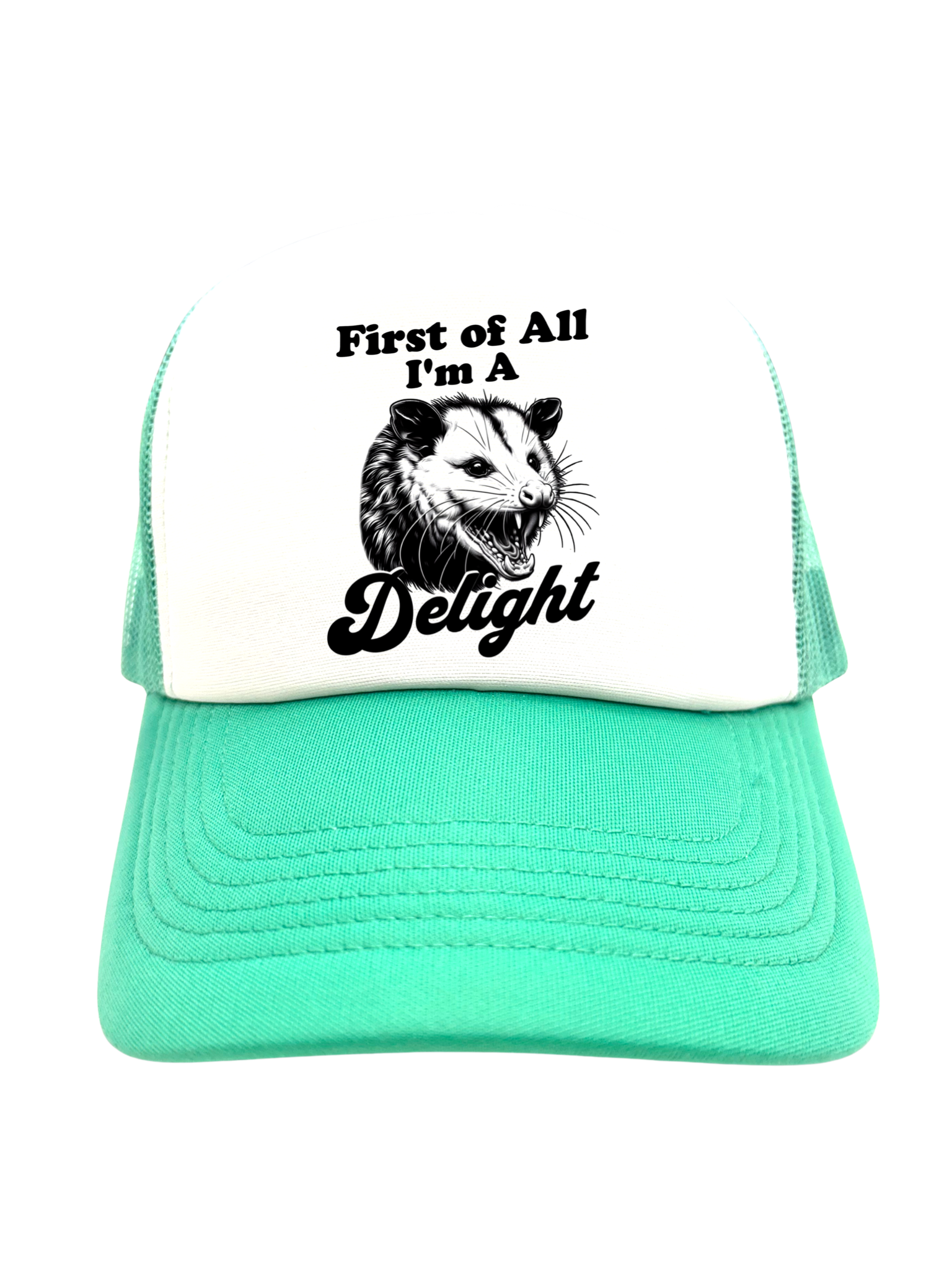FIRST OF ALL I'M A DELIGHT | VINTAGE STYLE FOAM TRUCKER HAT
