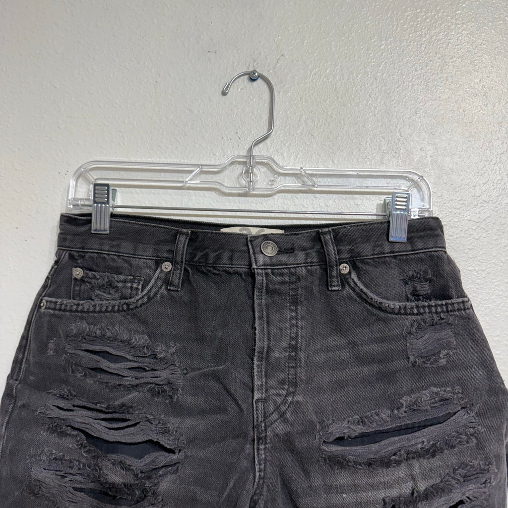 Free People Montero Black Maggie Distressed Shorts Sz 26 NWT