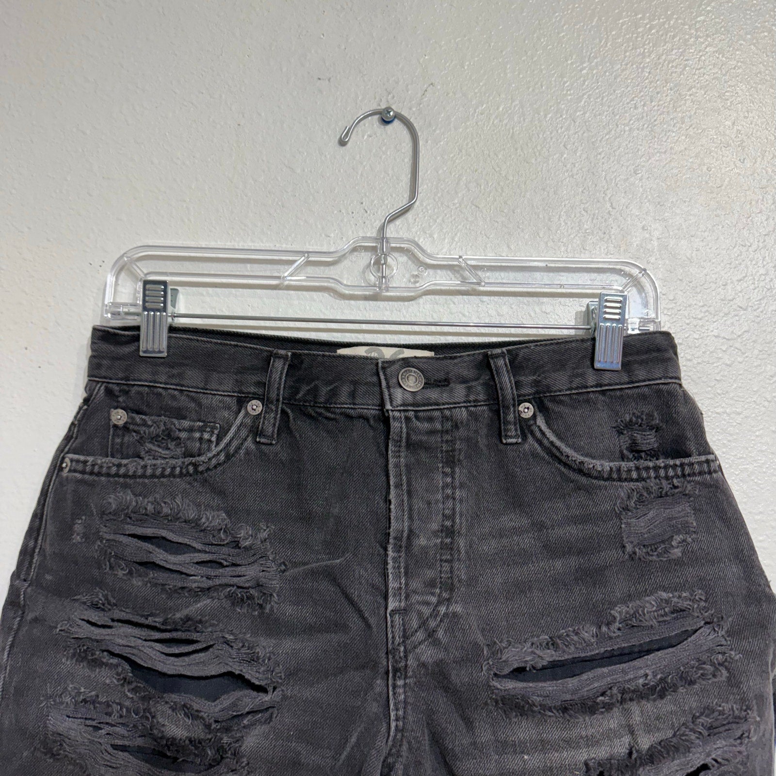 Free People Montero Black Maggie Distressed Shorts Sz 26 NWT
