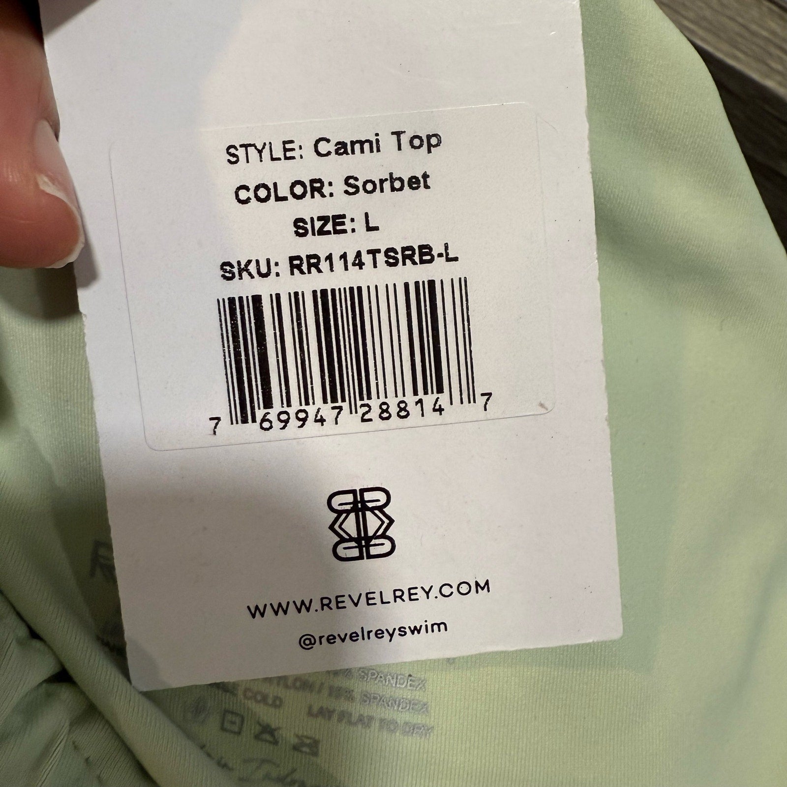 Revel Rey Sorbet Camo Bikini Top Sz L NWT