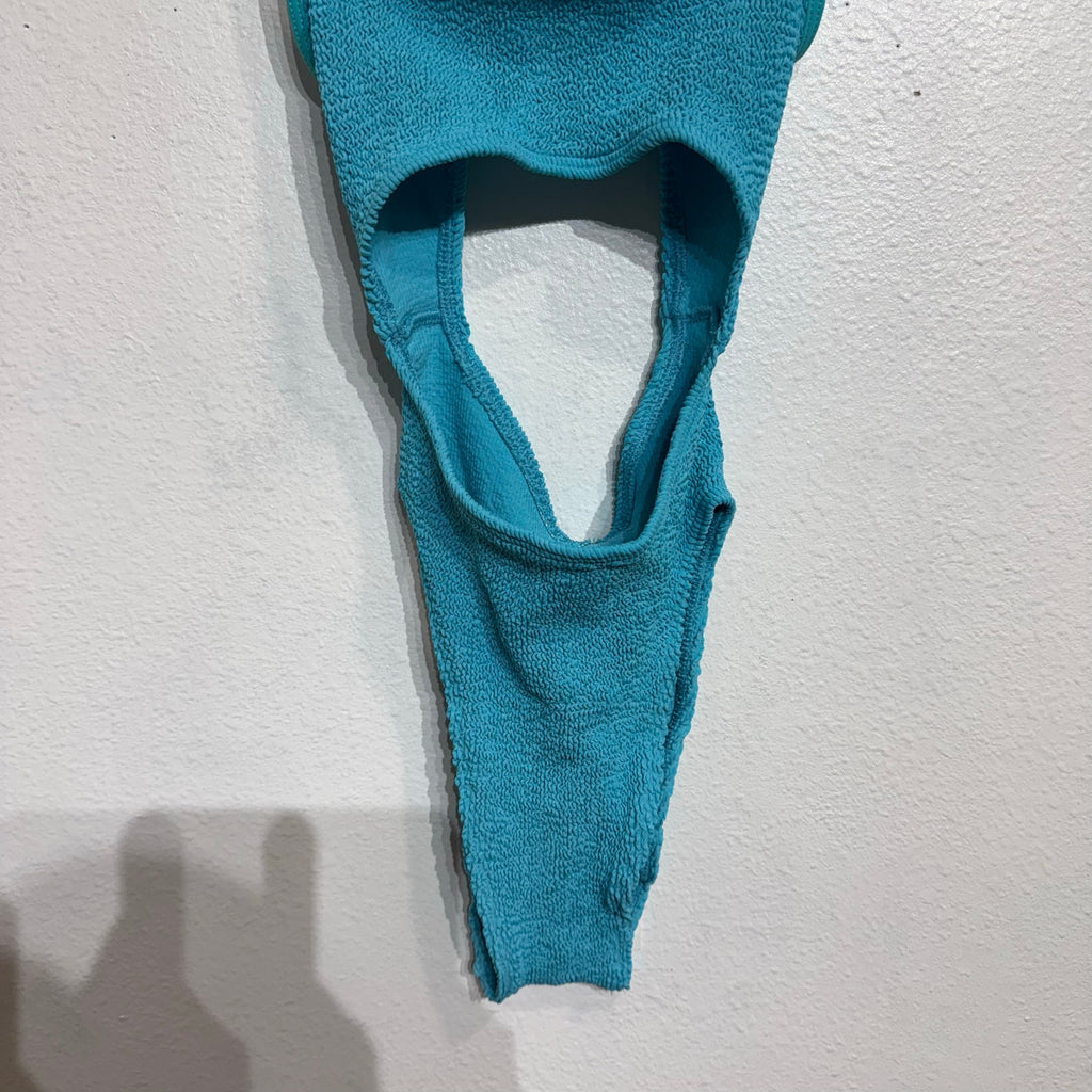 Bond Eye Teal Mishy Cutout One Piece Swimsuit Sz O/S NWT