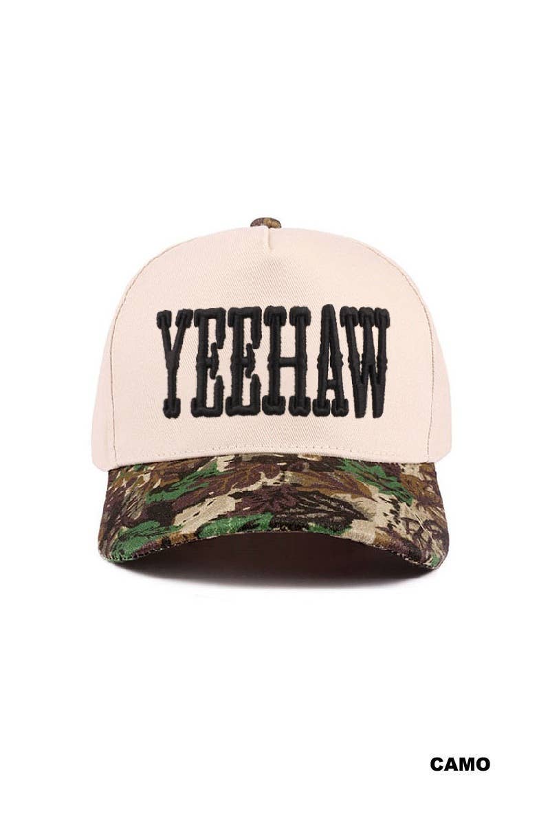 0118 Yeehaw Two Tone Canvas Cotton Cap SI-29122