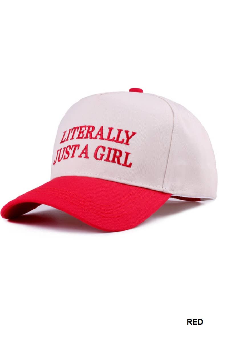 1014 Literally Just A Girl Two Tone Canvas Cotton Cap SI-28116