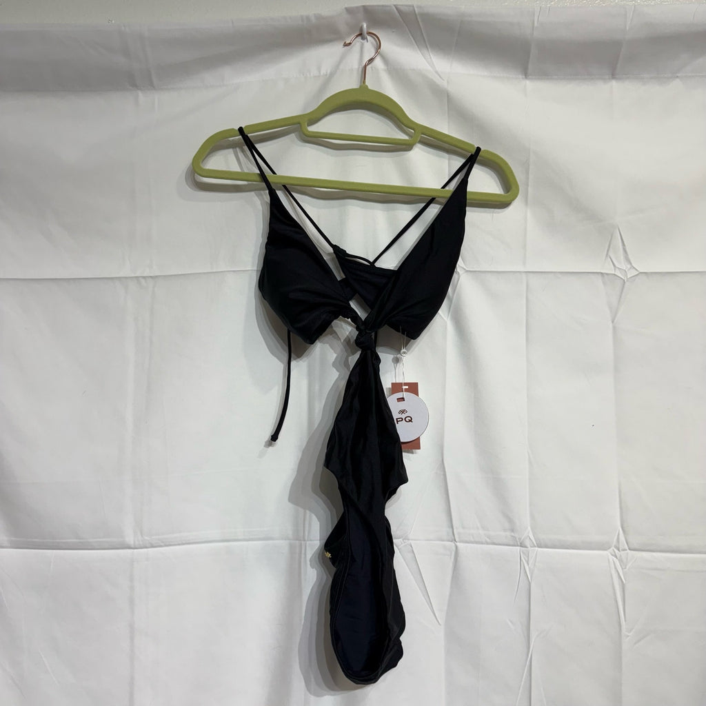 PQ Swim Black Hayden Cut Out One Piece Sz S NWT