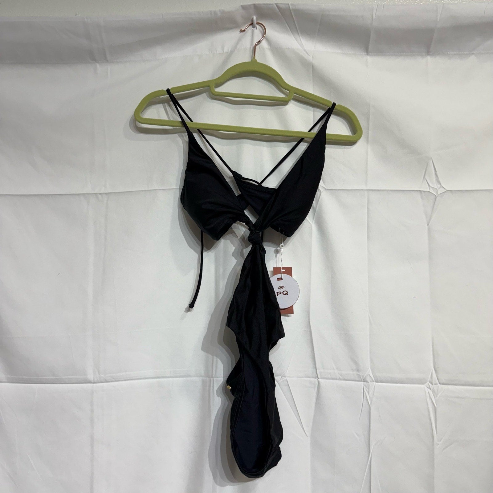 PQ Swim Black Hayden Cut Out One Piece Sz S NWT