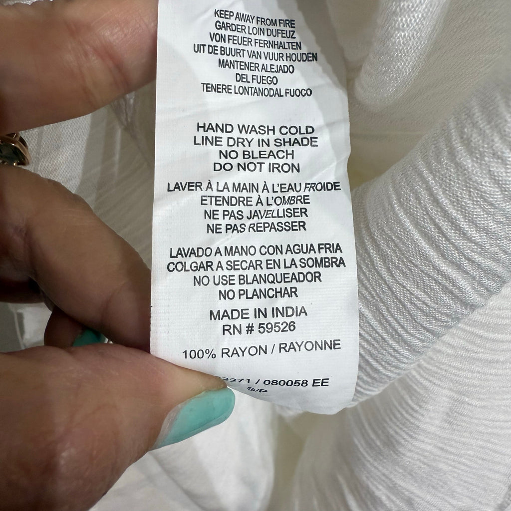 Becca Swim White Ponza Smocked One Shoulder Dress Sz S NWT