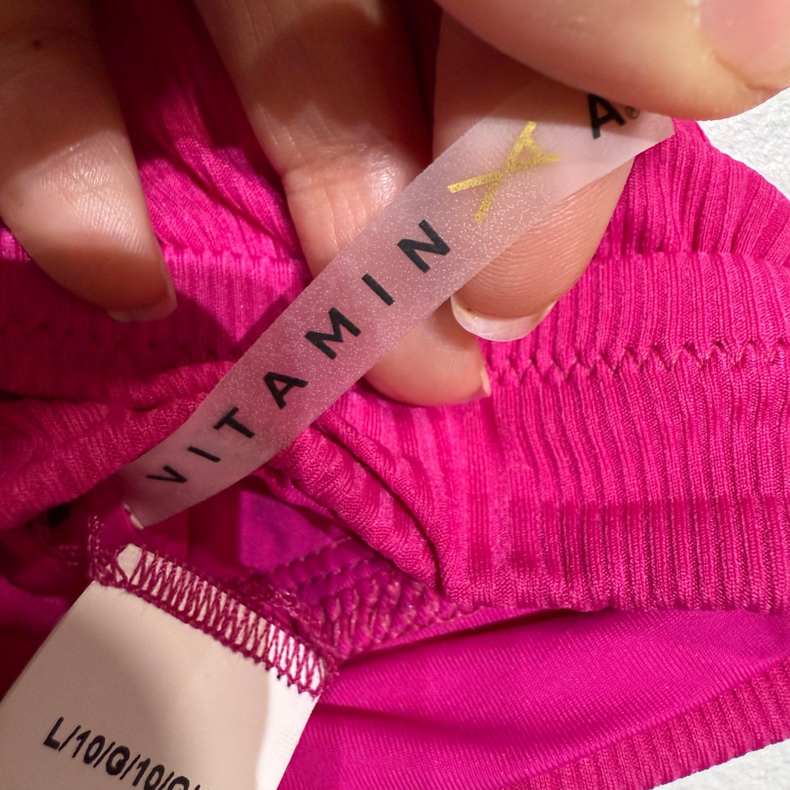 Vitamin A Hot Pink Sienna Tank Bikini Top  Sz 10/L NWT