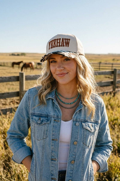 0118 Yeehaw Two Tone Canvas Cotton Cap SI-29122