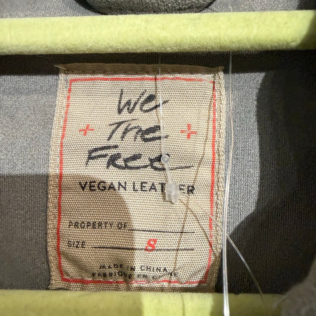 We The Free Flint Gray Fringe Out Vegan Suede Oversized Shacket Sz S NWT